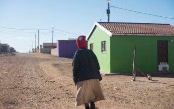 Woman walking in township